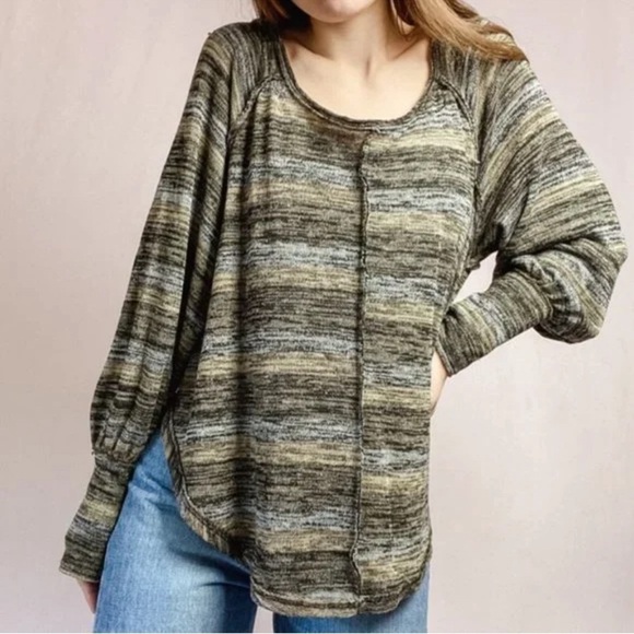 WE THE FREE Carolina Haaci marled oversized Boho natural lightweight sweater. XS - Picture 1 of 10